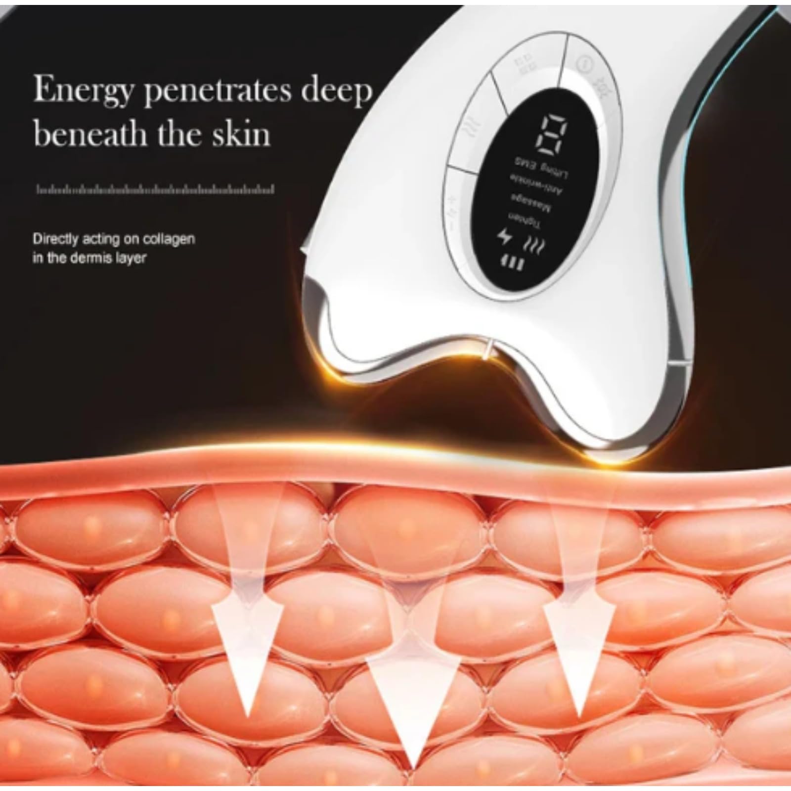 Korons Masajeador Facial,Electric Face Massager with Heat & Vibration,Herramienta De Estiramiento Y Levantamiento De La Piel Antienvejecimiento Para Cara Y Cuello.
