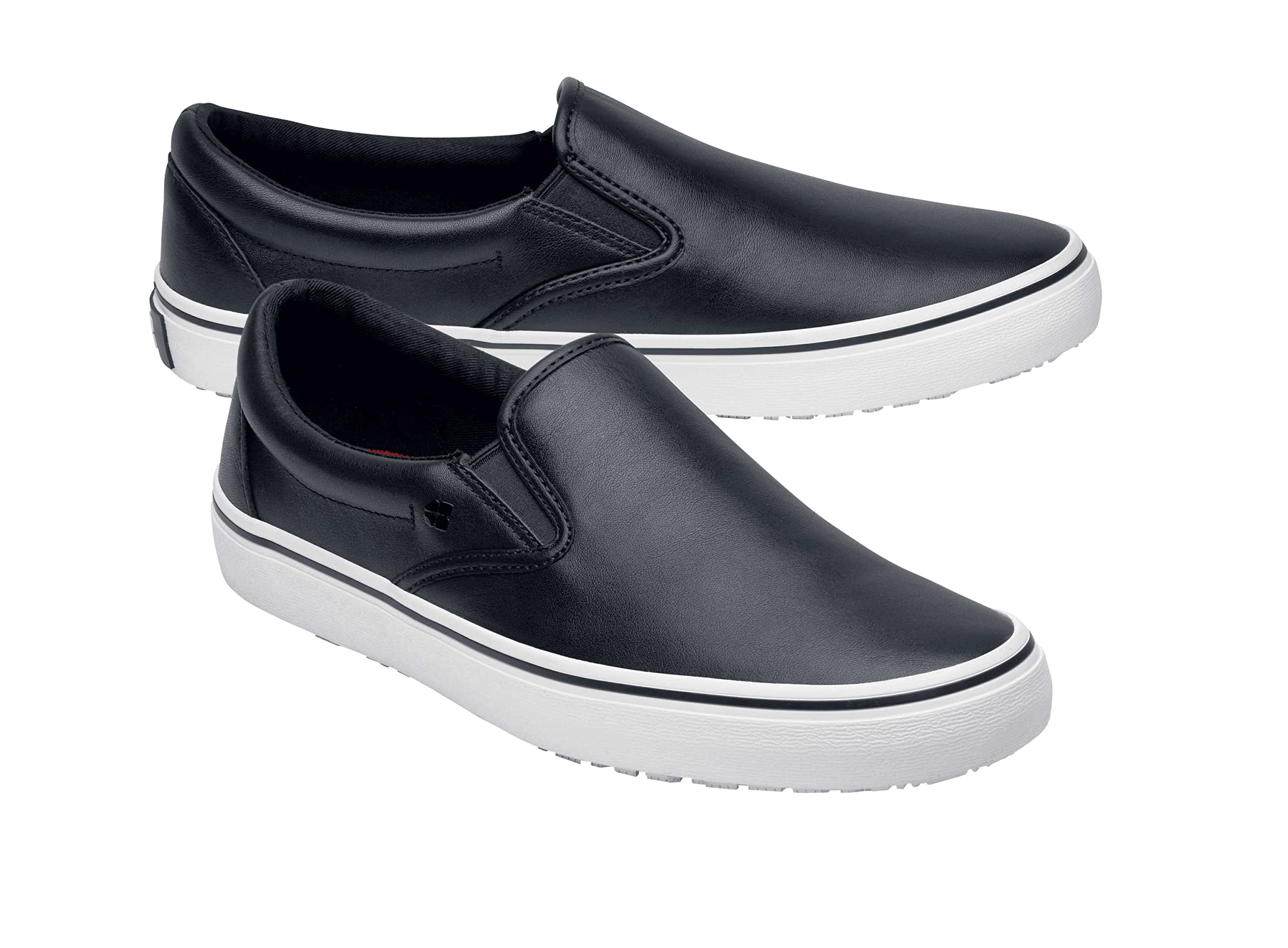 Shoes for Crews Merlin - Zapatos de trabajo antideslizantes unisex para hombre y mujer, Negro, 10.5 Women/9 Men