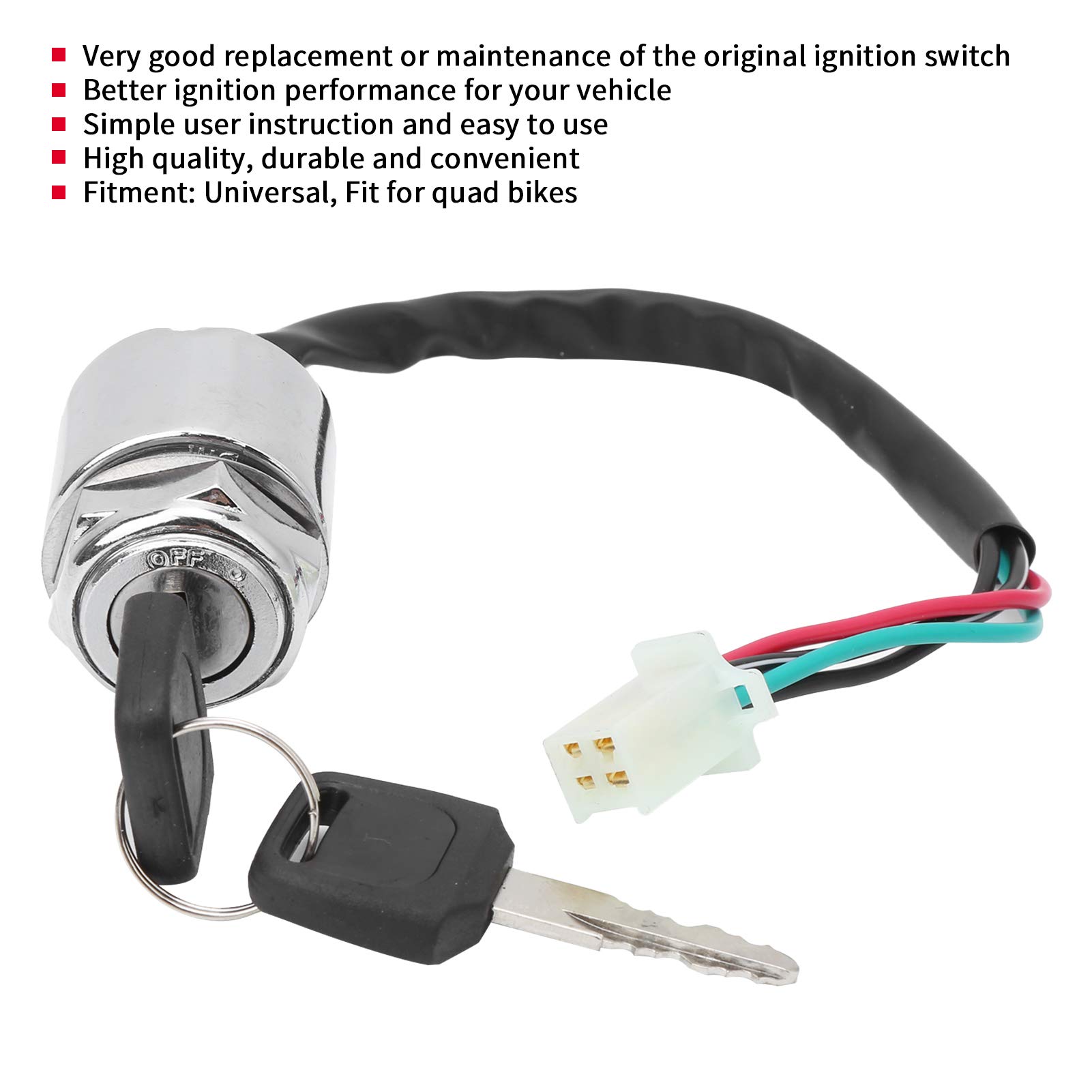 Serrure D’allumage Avec 2 Clés Pour Vélo électrique - Remplacement Direct Interrupteur De Démarrage - 4