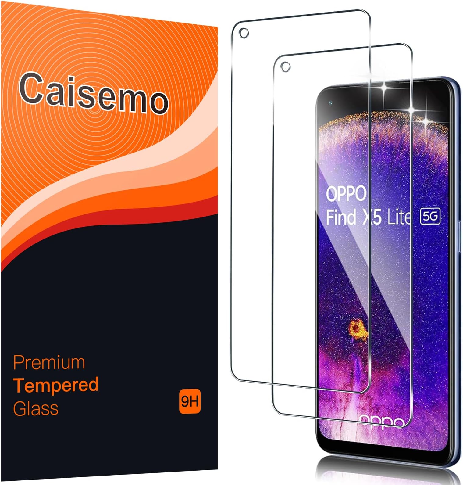 2 Pack For Oppo Find X5 Lite 6.43'' (Not for Oppo Find X5,Find X5 Pro) Tempered Glass Screen Protector,9H Hardness, Anti Scartch,Soft Touch