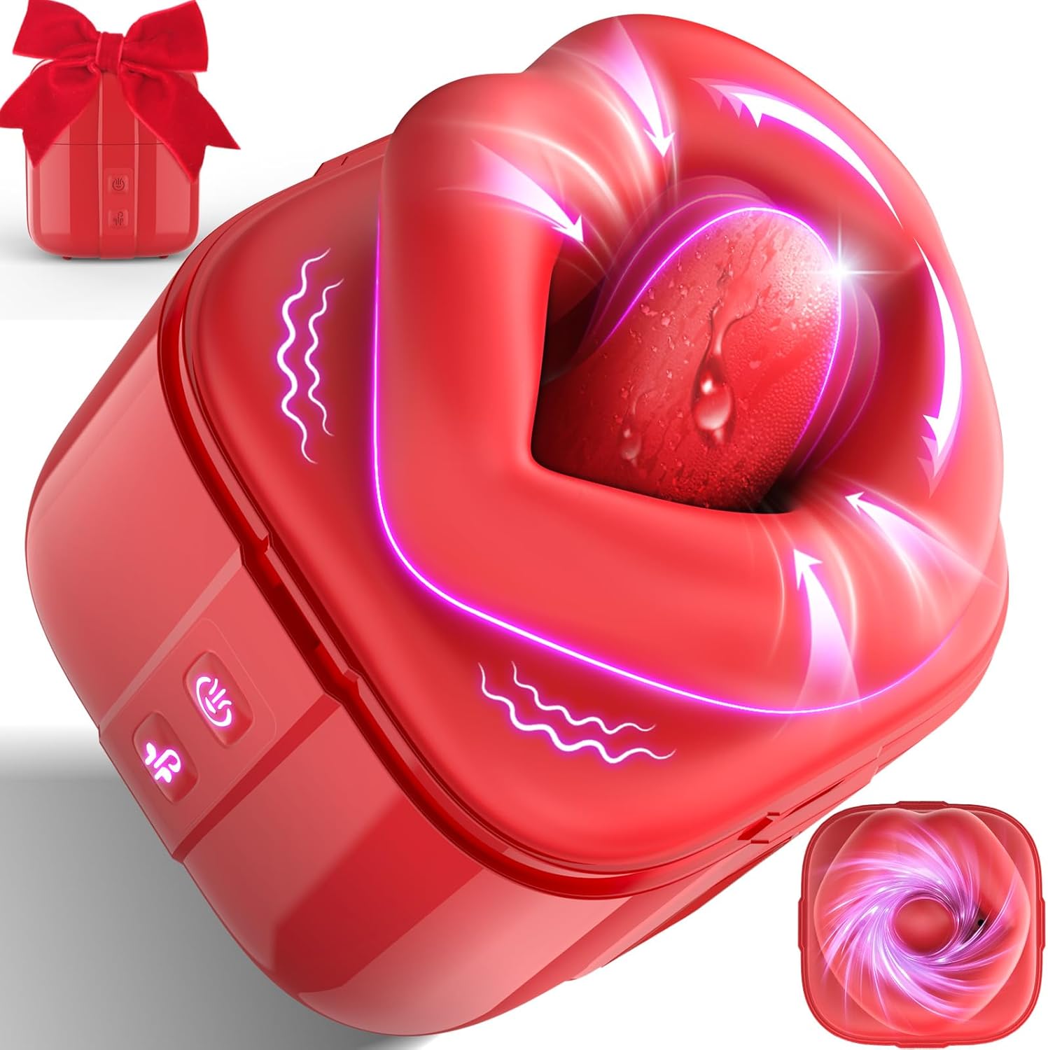 Vibrator Tongue Toy for Women - 6D Real Touch Big Mouth Sucking Vibrator Adult Toys, Discreet Mini Vibrators Rose Sex Toy, Clit Nipple Toys & Clitoral Pump Vibrater Mimic Oral Sex, Vibradores Sexual