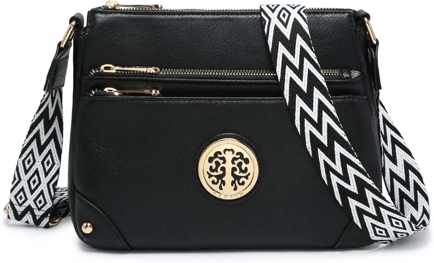 Dasein Crossbody Purses for Women Trendy Multi Pockets Shoulder Bag Medium Handbags with Guitar Strap