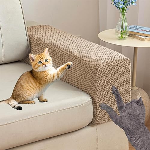 Miniatura 30 de Fundas de cojín de sofá y funda de sofá para sofás seccionales, fundas de sofá reversibles antideslizantes, lavables, a prueba de mascotas, Café