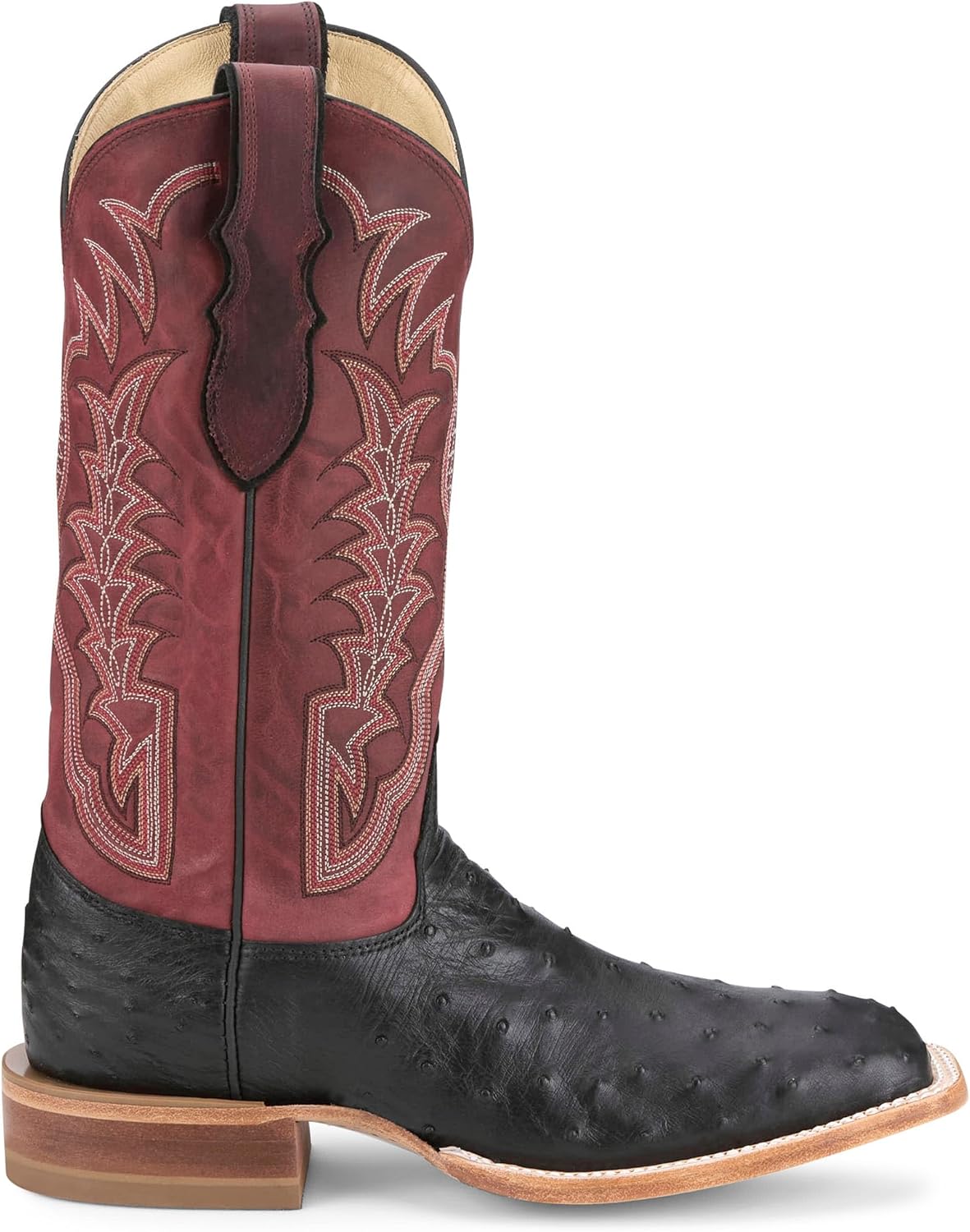 Justin Boot Company Men's Chisolm Full Quill Ostrich 13in Salsa Red Cowhide Top