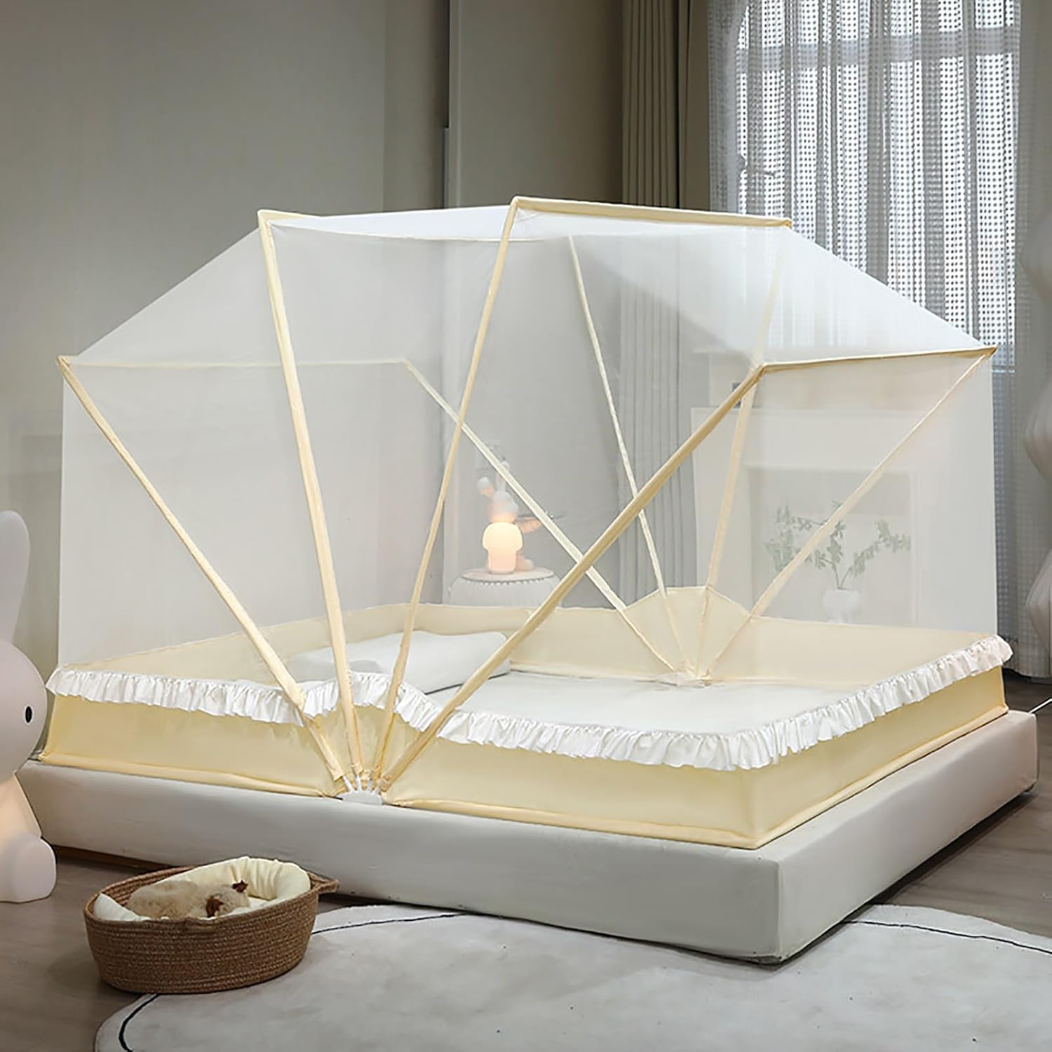 Mosquito Net Tent - Portable Lightweight Transparent Canopy Curtains, Folding Design for Outdoor Use, 80x190cm