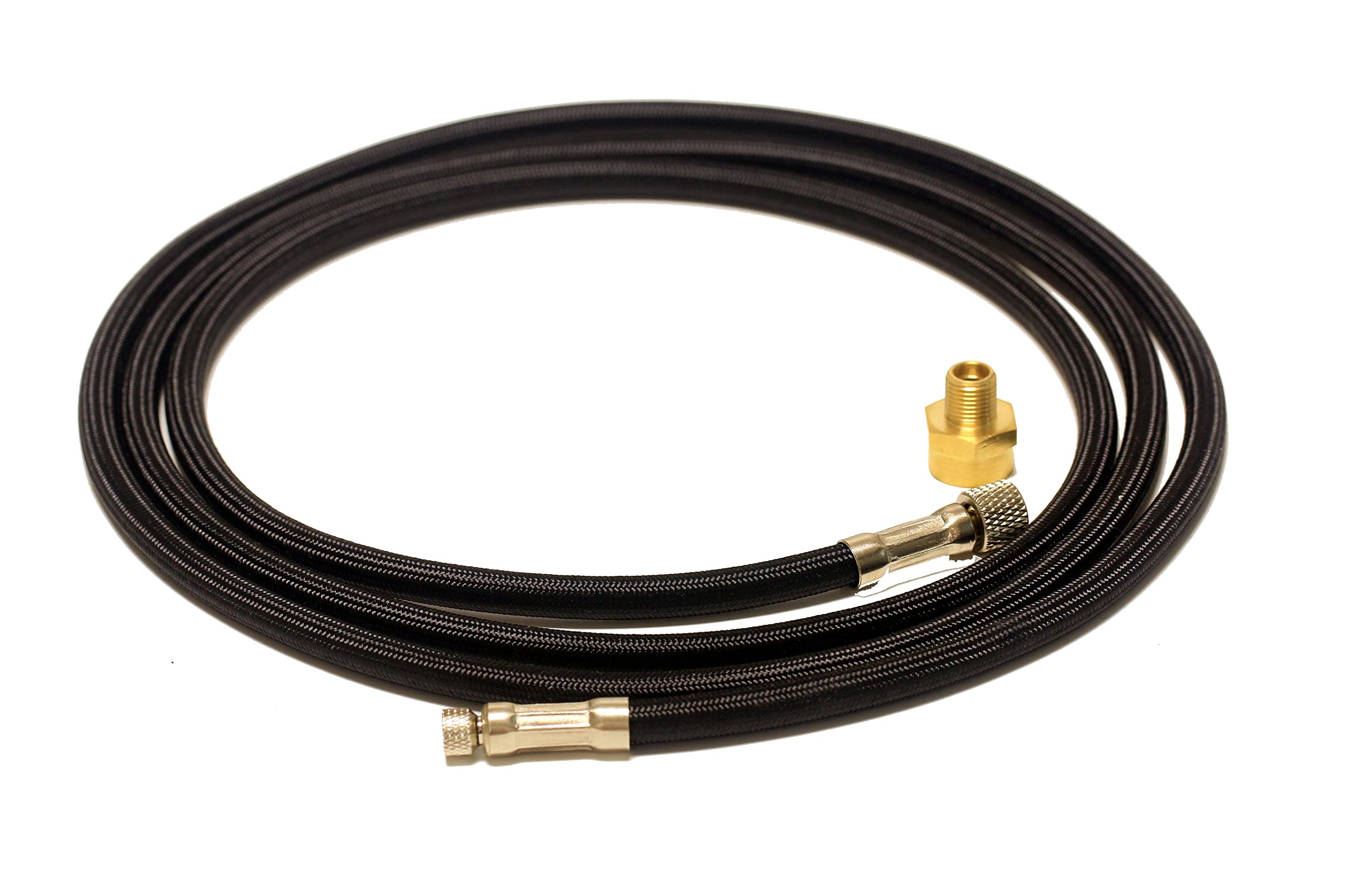 6 Feet Nylon Braided Air Hose with Badger Paint Brush Fitting for Patriot 105 and 1/8’’ BSP Female Fitting on the Other, Plus 1/8’’ Male to 1/4’’ NPT Female Air Compressor Adapter