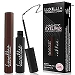 Luxillia Magnetic Eyeliner for Magnetic Eyelashes, Upgraded Strongest Hold, Most Natural Look, Waterproof, Smudge Proof Liquid Liner (Brown + Black)