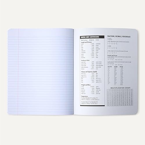 Miniatura 4 de Amazon Basics Cuaderno de composición con rayas universitarias, 100 hojas, 9.75 x 7.5 pulgadas, paquete de 12, varios colores de mármol Varios