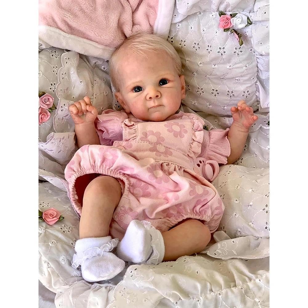 Zero pam Reborn Baby Dolls Girl, 18 Inch Real Life Baby Doll Vinyl Full Body Girl, Realistic Reborn Newborn Doll With Rooted Hair, Real Life Preemie Babys Dolls For Girls Gifts