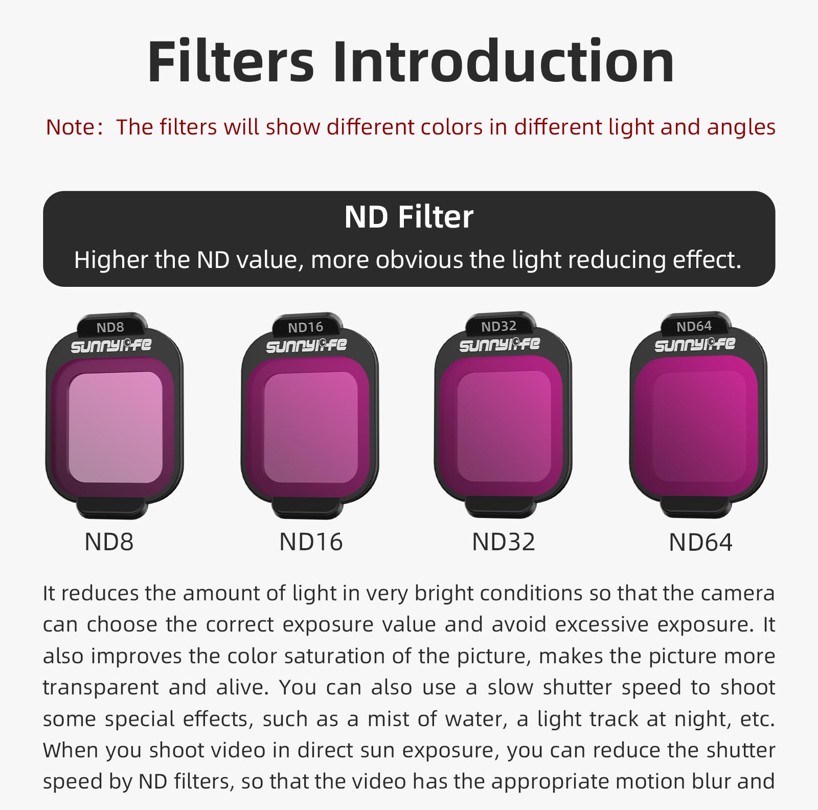 Kit de filtro ND para DJI Flip Drone, MCUV CPL ND8 ND16 ND32 ND64 Filtro de lente de cámara multicapa Reducción de luz Vlog Juego de filtros de cámara (juego de 6 piezas