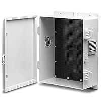 Vista 23 de Caja de conexiones eléctricas para exteriores con toma de alta potencia, carcasa resistente al agua ABS con panel de montaje interno y cubierta