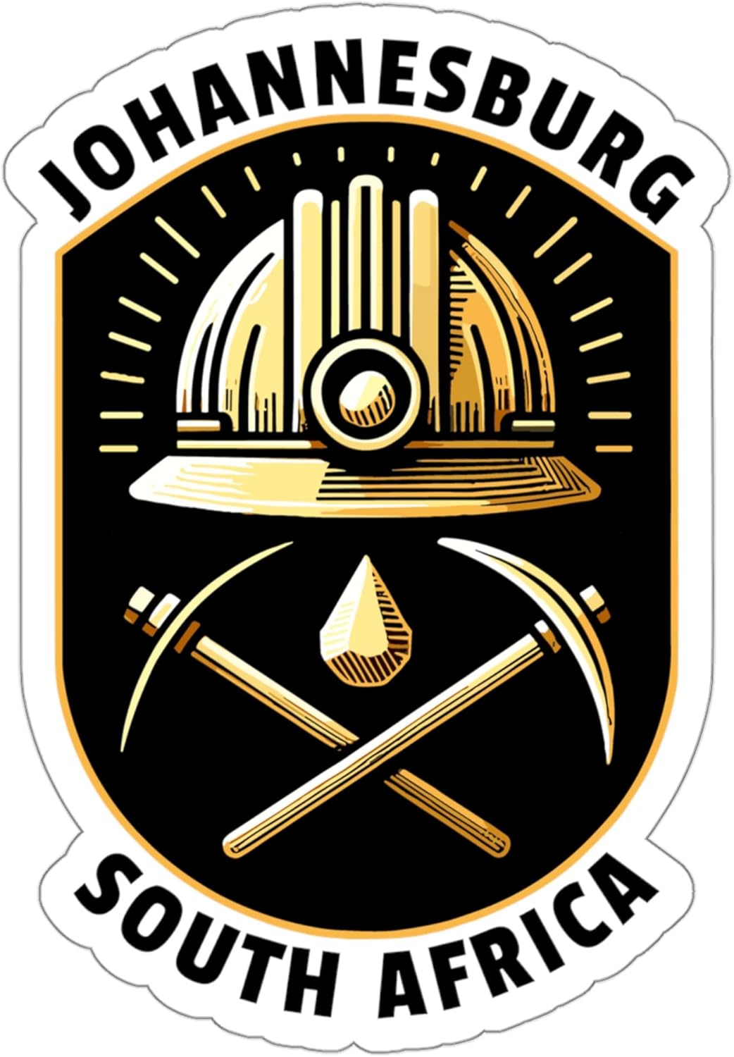 Johannesburg South Africa Sticker Travel Outdoors Decal Vinyl Small Waterproof for Water Bottle Mug Passport Scrapbook Notebook Laptop Tumbler Skateboard Computer Phone 4" ID44990