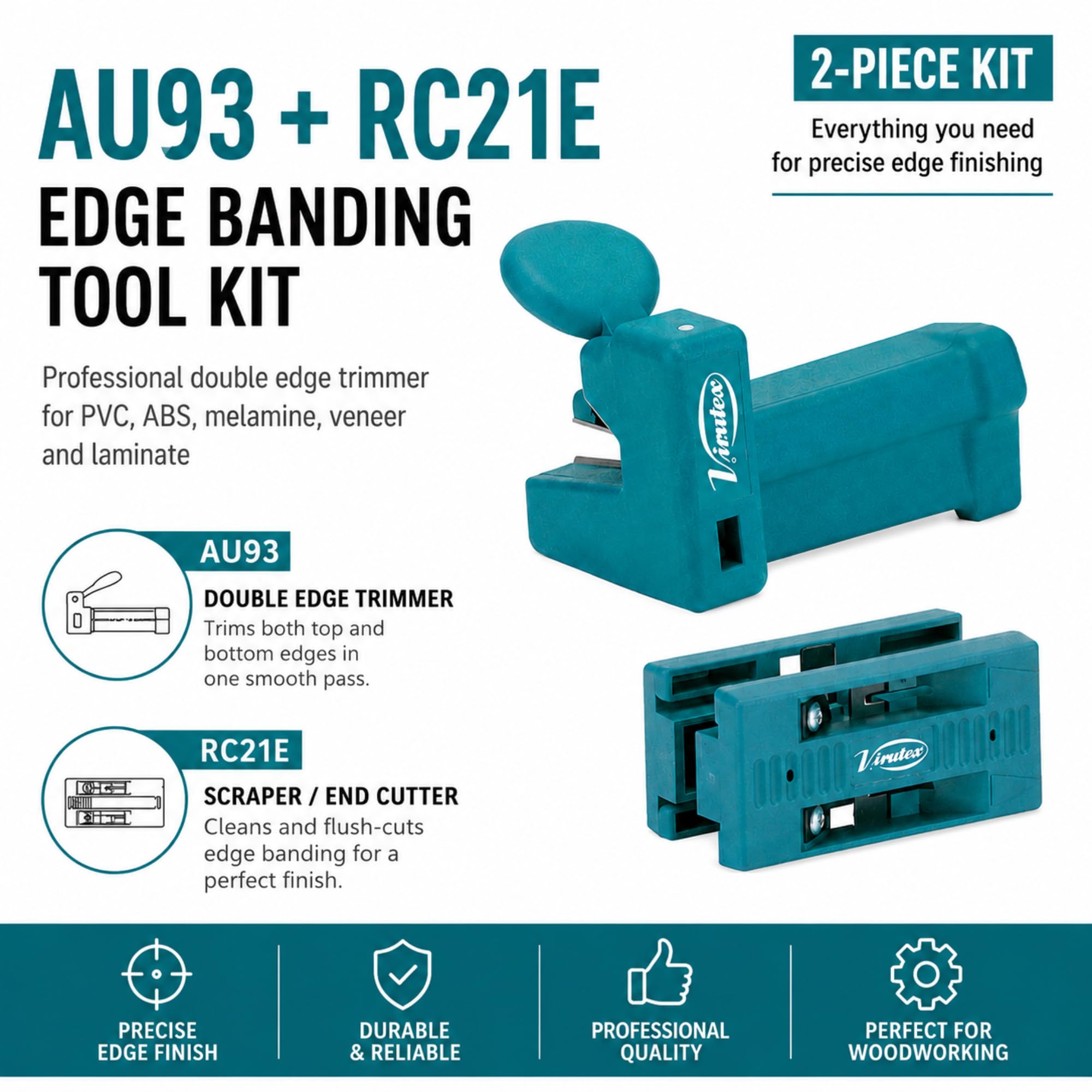 VIRUTEX 2800086 2800086-Seet AU93 + RC21E, 0 V, czarny
