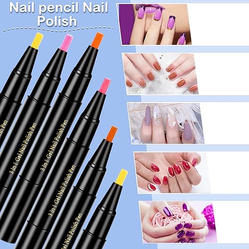 Miniatura 6 de 20 colores colección paso uñas gel lápiz lápiz uñas gel aceite no y capa superior requerido para la placa de sello de uñas femenina