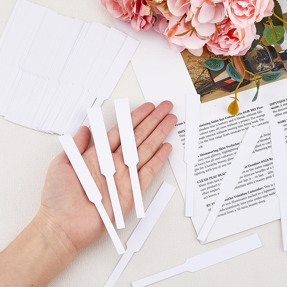 DICOSMETIC 600 Stück Parfümpapier Teststreifen Weißes Parfüm Löschpapier 120mm Papierstreifen Aromatherapie Duftstreifen Teststreifen für Aromatherapie Für Duftliebhaber