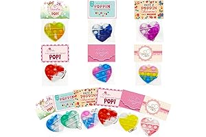 Valentines Day Gifts for Kids: 24PCS Heart Mini Pop Bubble Fidget Toys...