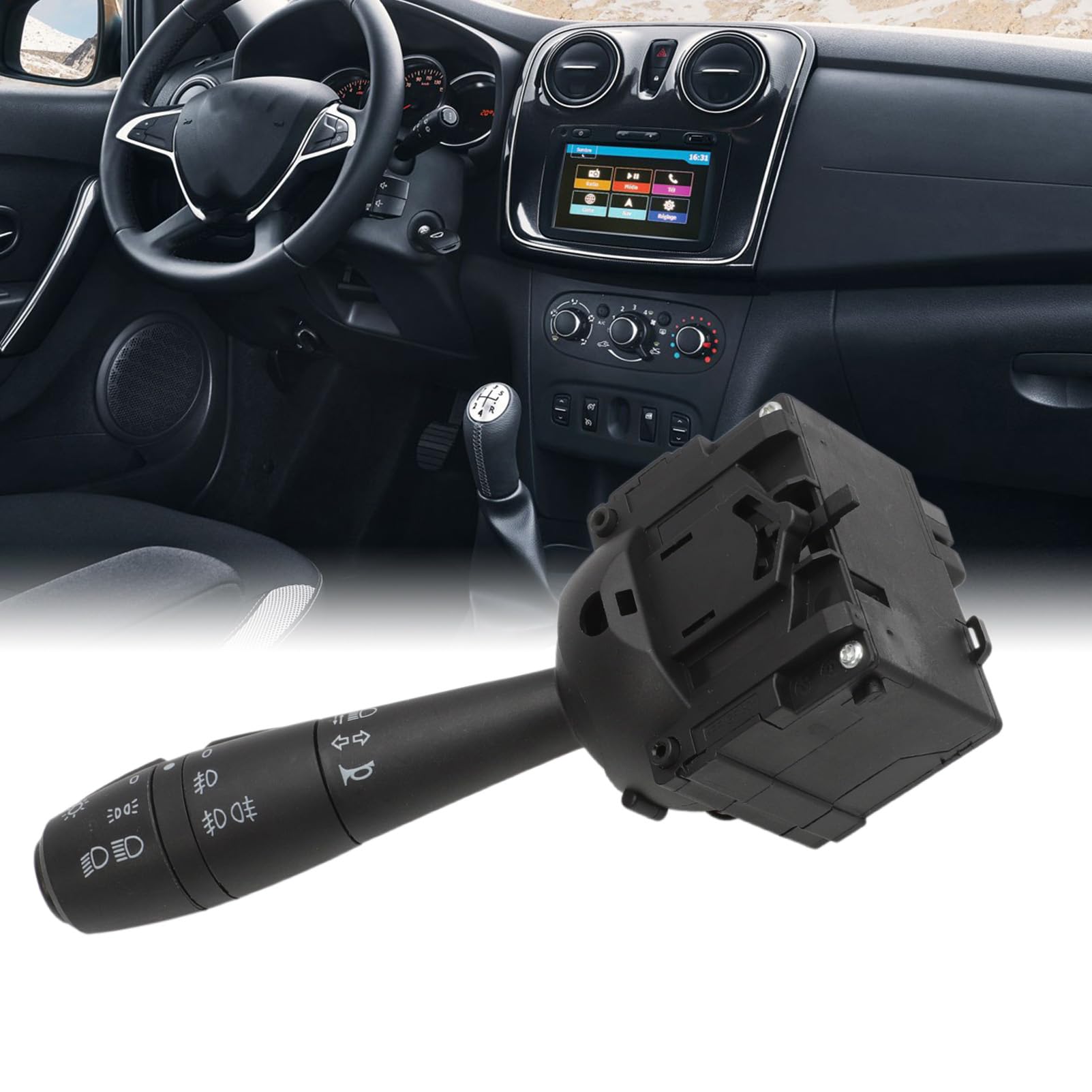 Devioluci Comando per Dacia Duster Sandero Dokker Logan Lodgy Interruttore per Clio 4 8201167988 255405056R Interruttore Colonna Sterzo Leva Devioluce regolazione