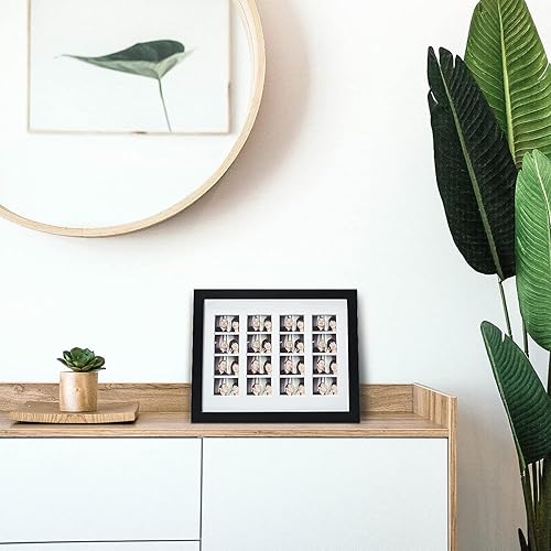 Miniatura 6 de Golden State Art, Marco de fotos de 8.5 x 11 pulgadas con paspartú para 4 fotos de cabina de fotos de 2 x 6 pulgadas, incluye cristal real y