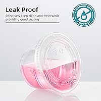 Vista 3 de AOZITA 400 Set 4 oz Portion Cups, Jello Shot Cups with Lids, Disposable Plastic Condiment Dipping Sauce Cup, Small Containers for Salad Dressing