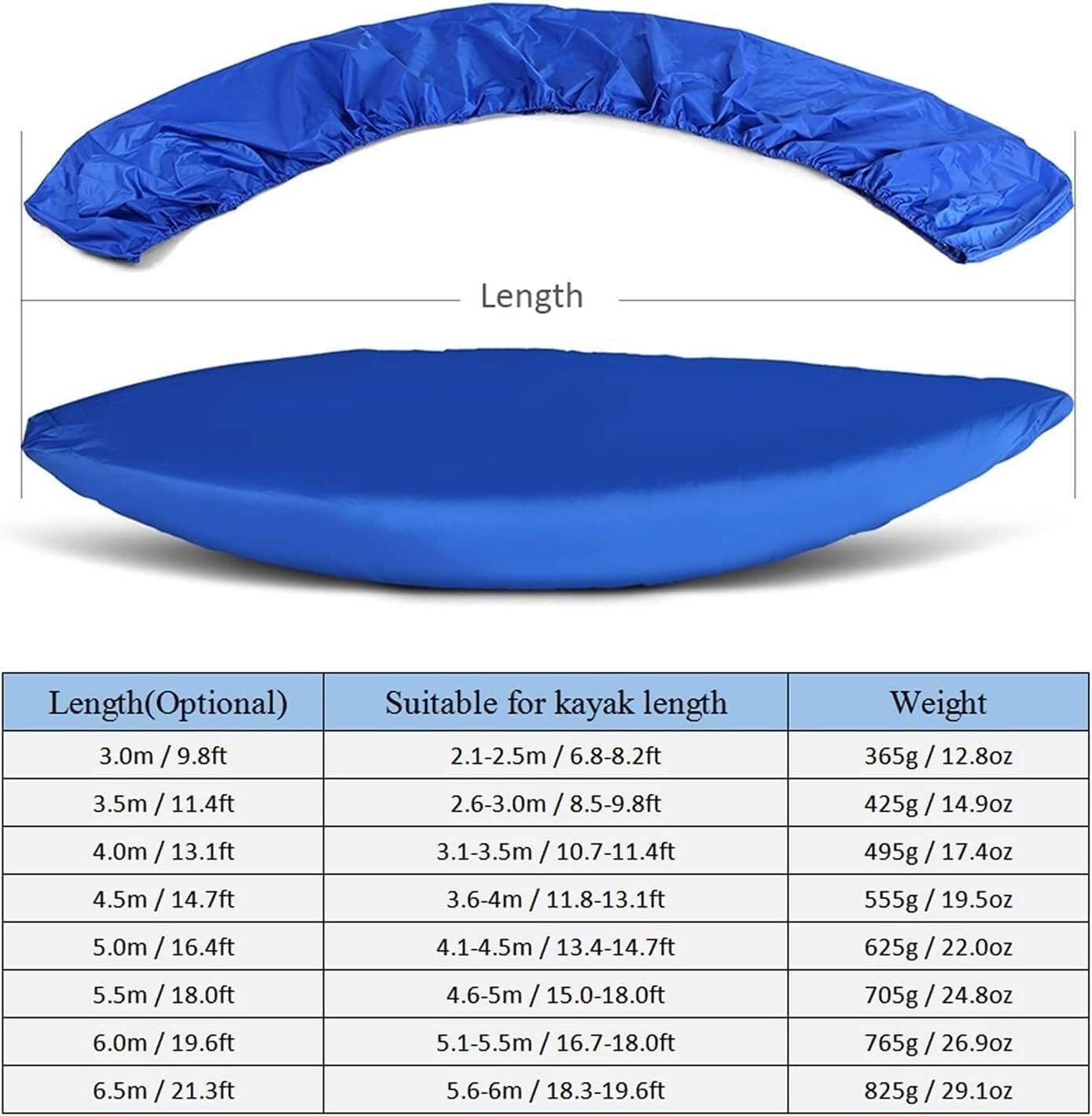 Telo Copri Barca，Telo Barca, Copertura per Kayak da Esterno 210D, Impermeabile, Protezione UV, per Canoa, Copertura per raft, a Forma di V, Impermeabile (Nero,