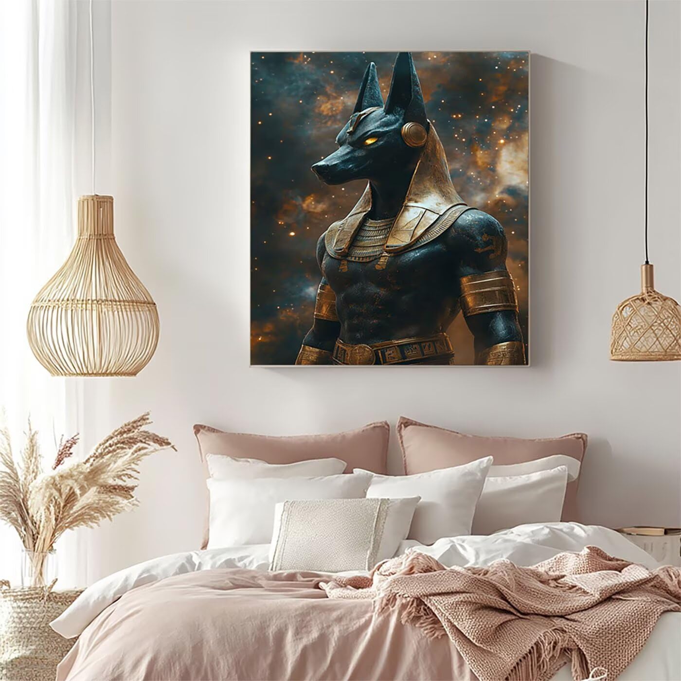 Anubis Malowanie po numerach, dla dorosłych, dzieci, malowanie po numerach, dla dorosłych farbą akrylową i pędzlami, gwiaździste niebo, kolorowe płótno do malowania, 40 x 137 cm, artykuły plastyczne