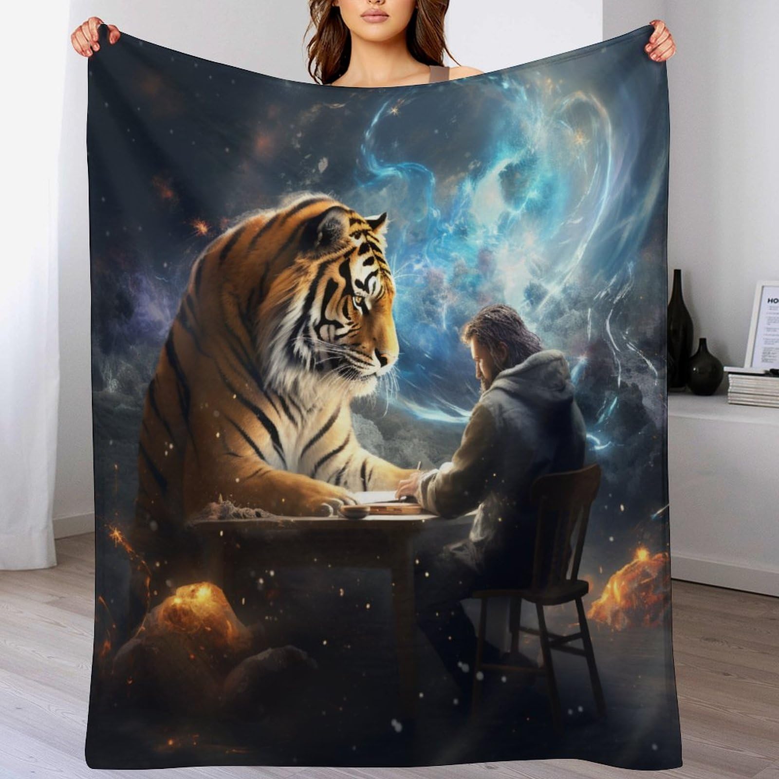 Couverture super douce tigre en flanelle premium au toucher moelleux unique