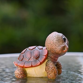 Resin Small Turtles Statue Cartoon Animal Figurine Collectible Ornament for Home Offices Desktop and Garden Decoration Big Eye Turtles Resin Decoration