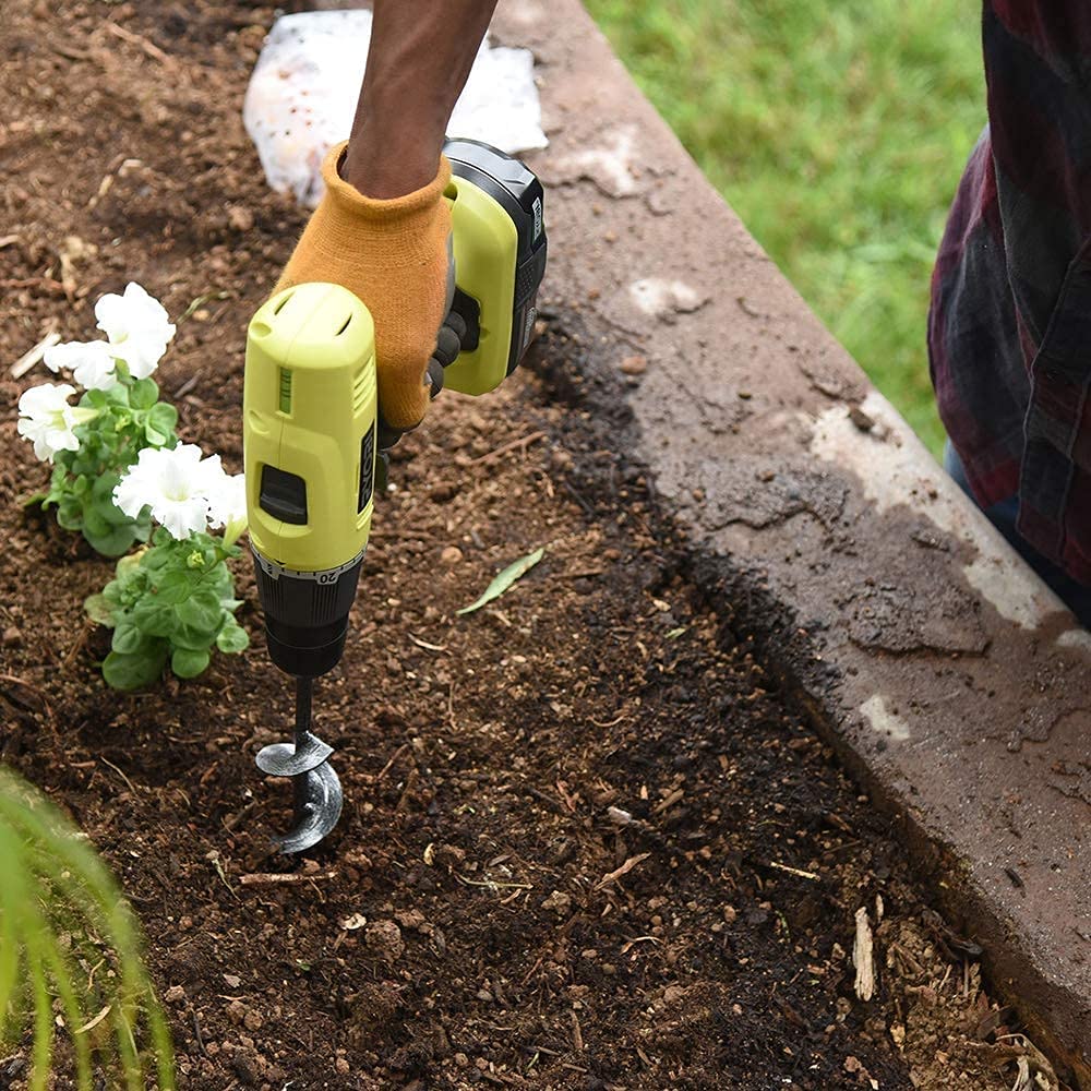 Mèche Jardin Tarière 2 Pièces, Ø80mm×300mm + Ø40mm×220mm Forets de Jardin en Spirale, Outil de Plantation Pratique pour Faire Rapidement Trou et Planter des Fleurs Arbres Arbustes