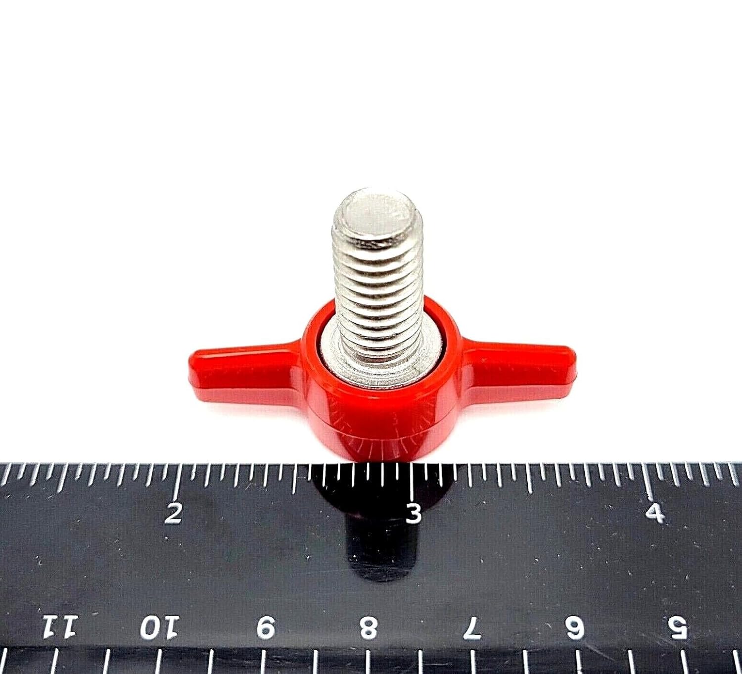 3/8" x 3/4" Thumb Screw T Bolts Plastic Butterfly Hand Knob Red or Black Cap Stainless Steel Standard 3/8"-16 Coarse Thread Indoor/Outdoor (4 Pack, Black)