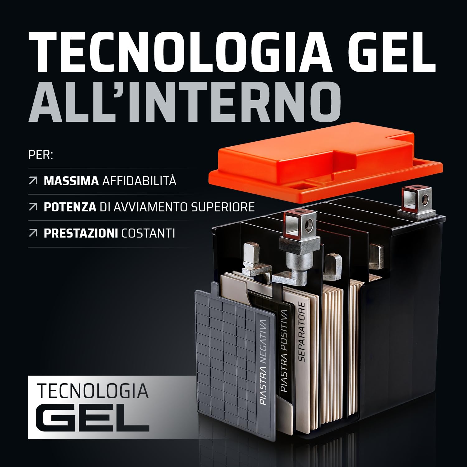 GP-PRO Akumulator rozruchowy GT12A-BS 12V 12Ah GEL (kompatybilny z akumulatorem motocyklowym YT12A-BS / YTX12A-BS) (bezobsługowy/uszczelniony)
