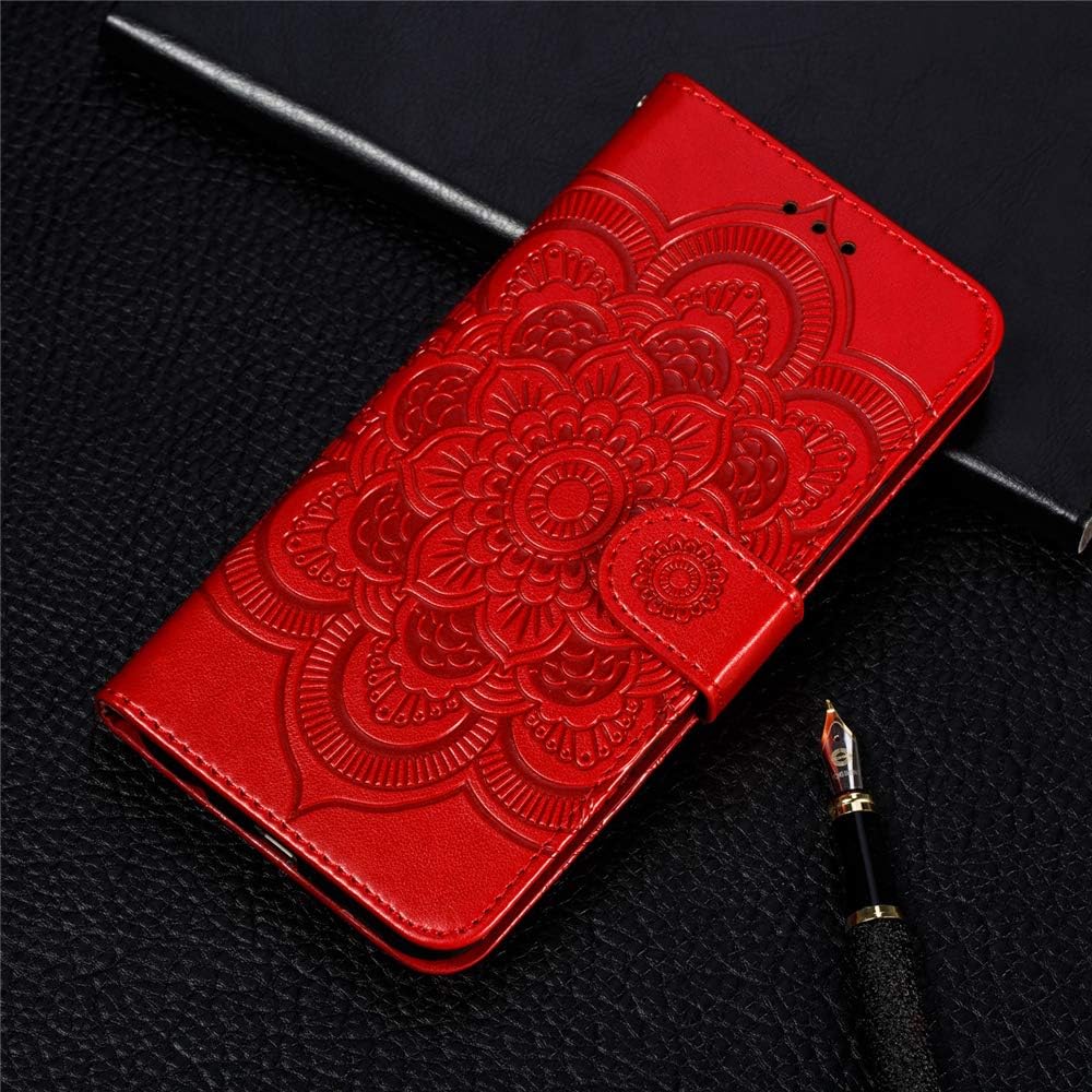 Onе-Dау Sаlе: Uр tо 80% оƒƒ LEECOCO for Samsung A20 Case Mandala Embossing Luxury PU Leather Flip Notebook Wallet Bookstyle Magnetic Stand Card Slot Folio Bumper Protection Cover for Samsung Galaxy A20 / A30 Mandala Red LD
