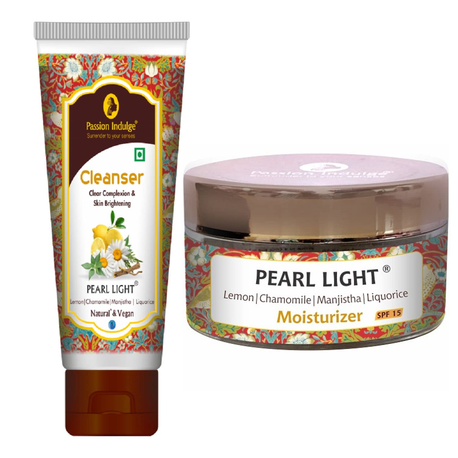 Passion Indulge Skin Lightening Combo with Natural Pearl Light Cleanser 100ml & Pearl Light Moisturizer 50gm