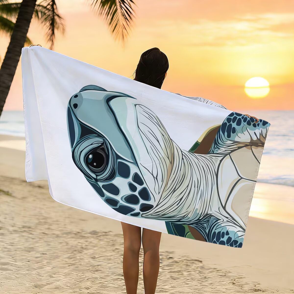 Telo Mare Microfibra, Telo Mare Grande 100x200cm 2 Pezzi, Asciugamano Palestra Donna Asciugatura Rapida, Antisabbia Asciugamano Microfibra, Leggero Asciugamani Palestra per Regalo (Animale) -4032