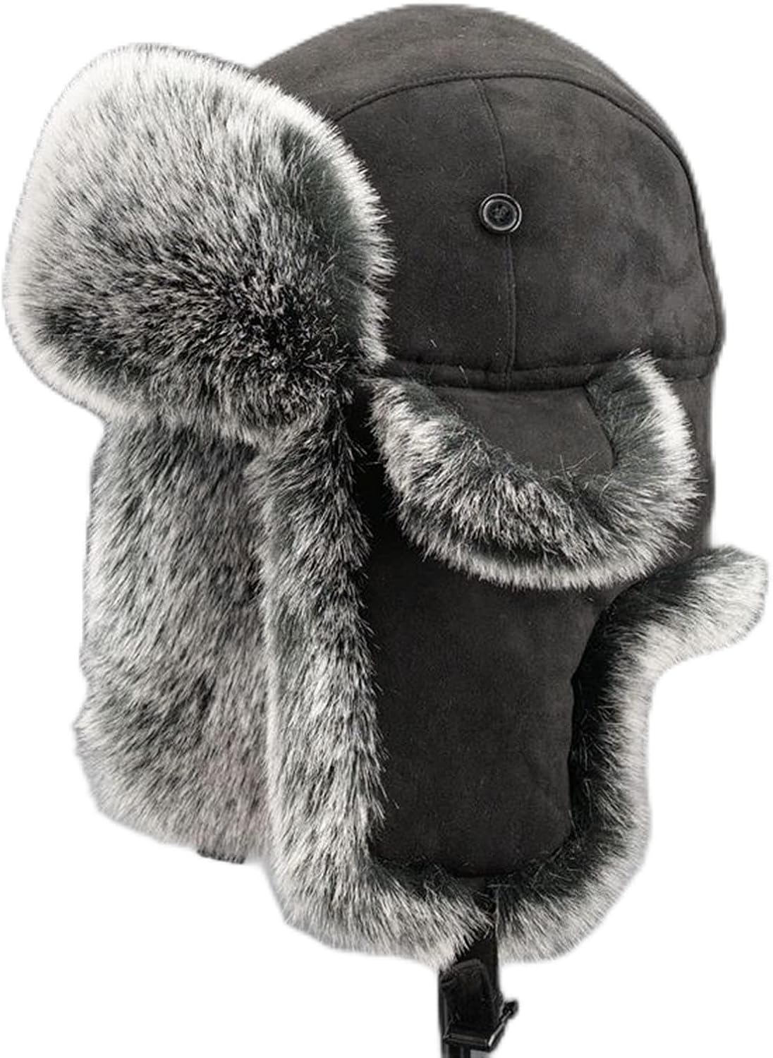 Bomber Hats Winter Hat for Men Faux Fur Hat Thick Warm Cap with Ear Flaps Warm (A XL 62Cm)，A-XL 62cm