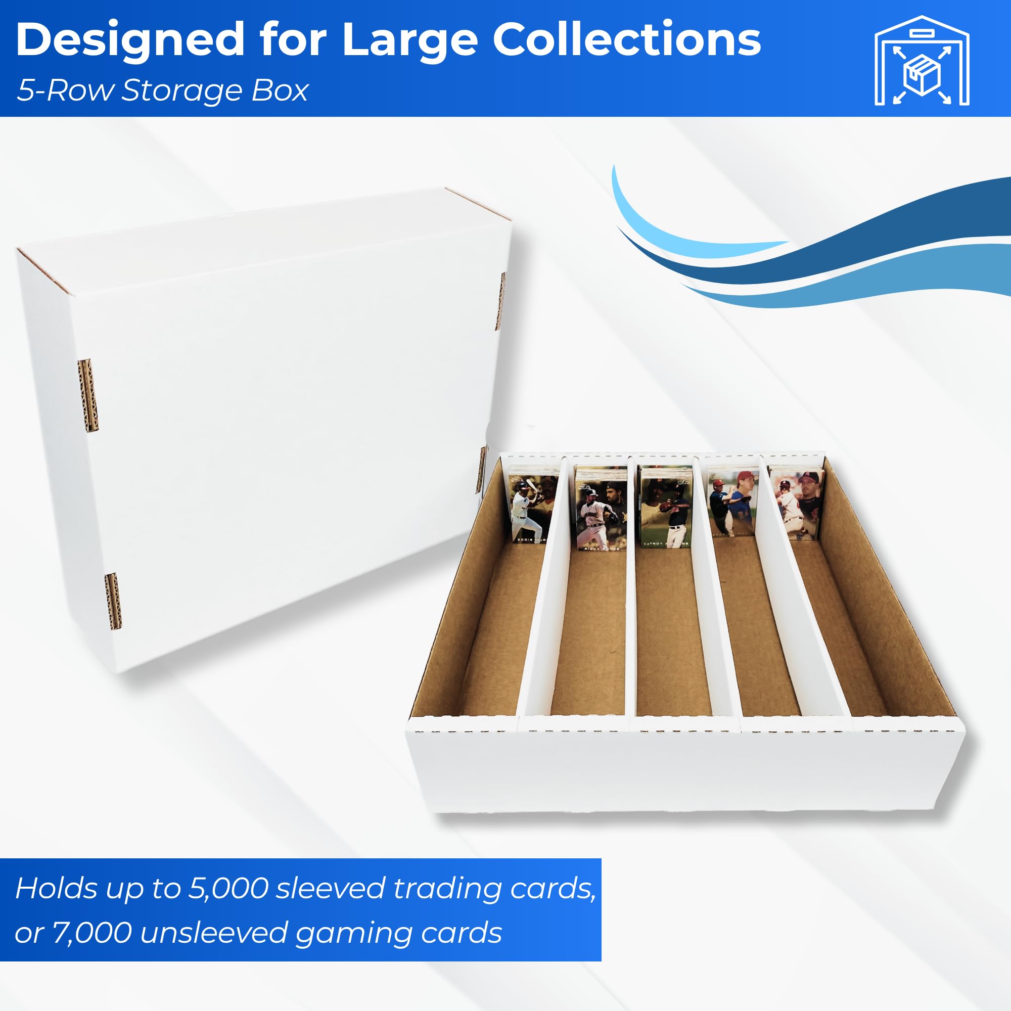 mtg 5000 card box Amazon.com: Max Protection 5-Row TCG Card Storage Box - 5000 Count Bulk Card  Storage Box for Trading, Sports, Gaming, Baseball Cards - Durable White  Corrugated Organizer Boxes 200 lb