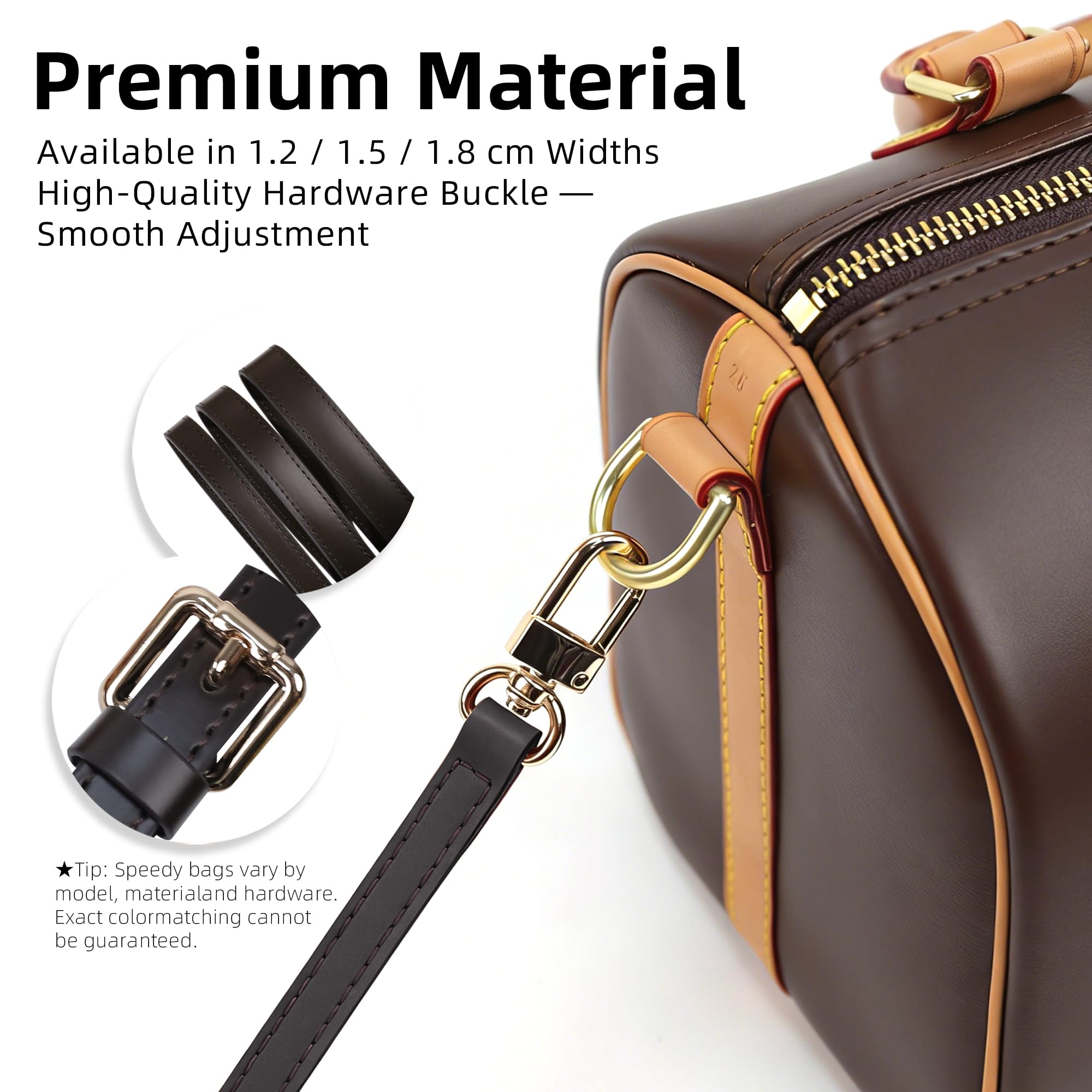 DGAZ Speedy Bag - Tracolla regolabile in pelle di vacchetta, con confezione regalo, tracolla fatta a mano