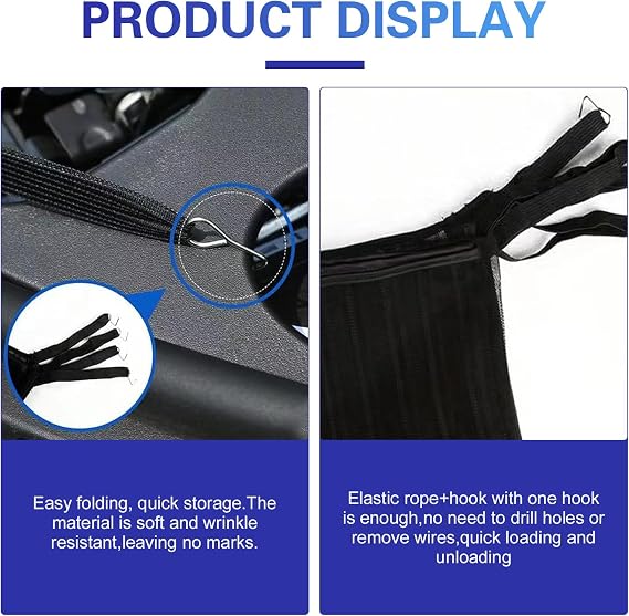 2 PCS Grille Protection Mesh, Engine Front Grille Net with Mounting Hook, High-density Anti-willow Bumper Grill Mesh, Universal Radiator Tank Protector for Cars (Black)