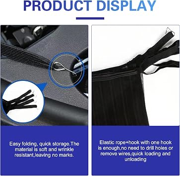 2 PCS Grille Protection Mesh, Engine Front Grille Net with Mounting Hook, High-density Anti-willow Bumper Grill Mesh, Universal Radiator Tank Protector for Cars (Black)