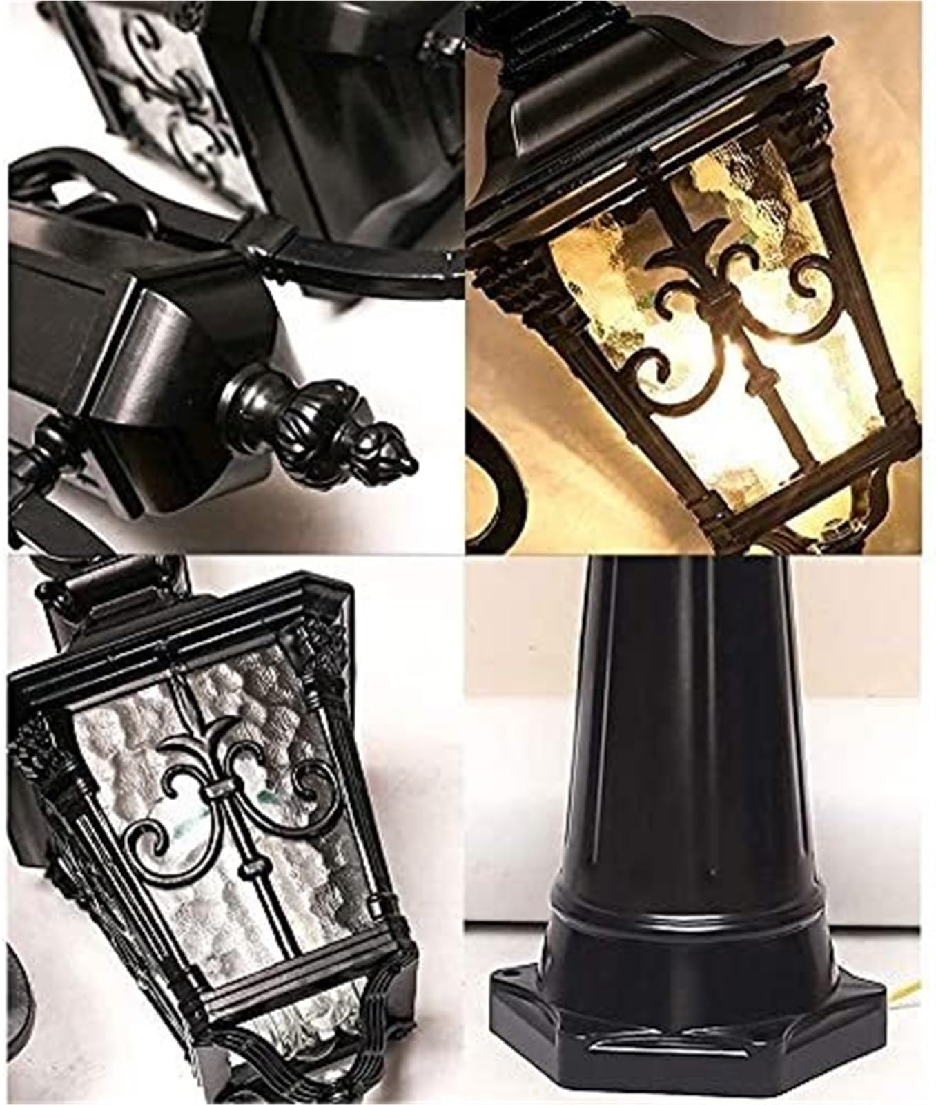 Lampy Solarne Na Słupku, Zewnętrzne Lampy Ogrodowe, 2-Punktowe, Wiktoriańskie, Zewnętrzne, Vintage, Uliczne, Amerykańskie, Wille Mieszkalne, Krajobraz, Zewnętrzny, W,Black