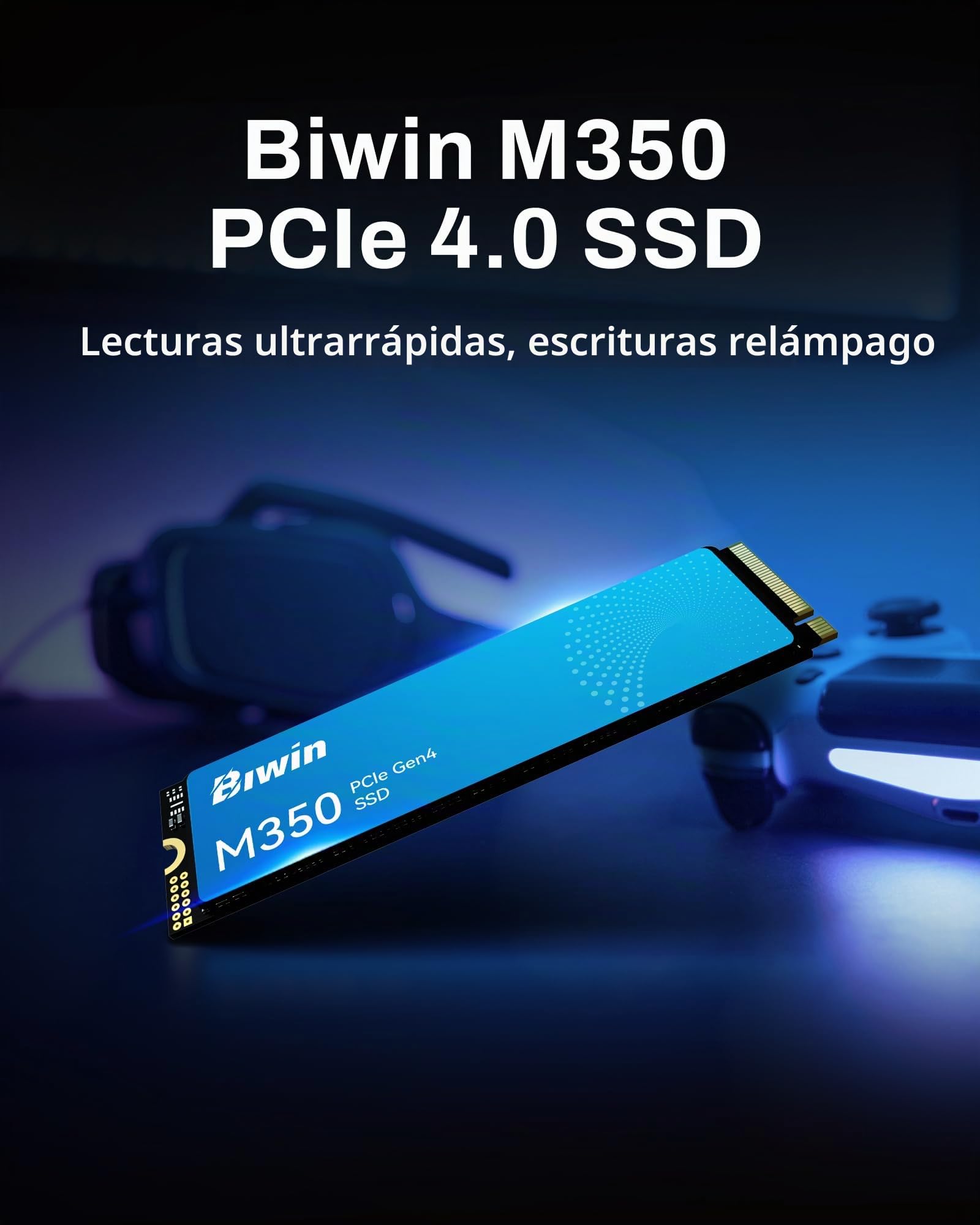 BIWIN SSD M350 de 2 TB, SSD PCIe 4.0 NVMe M.2, hasta 6.000 MB/s, gestión térmica de grafeno y HMB, unidad de estado sólido de interfaz PCIe Gen4x4, compatible con computadoras de escritorio, laptop