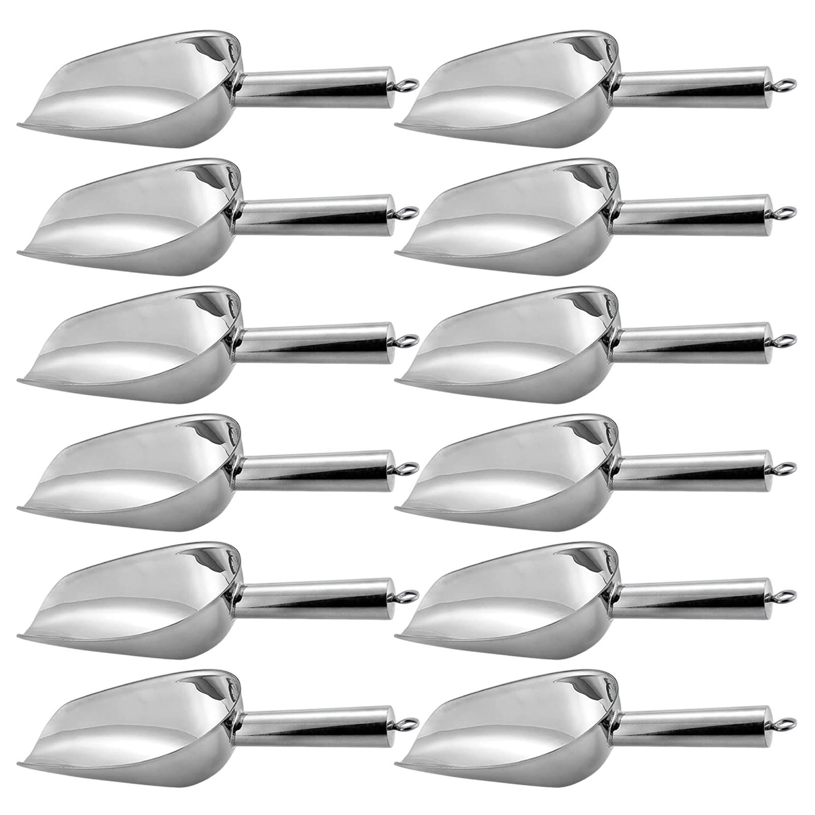 12 Pièces Pelle à Glace en Acier Inoxydable 6 Oz, Argenté
