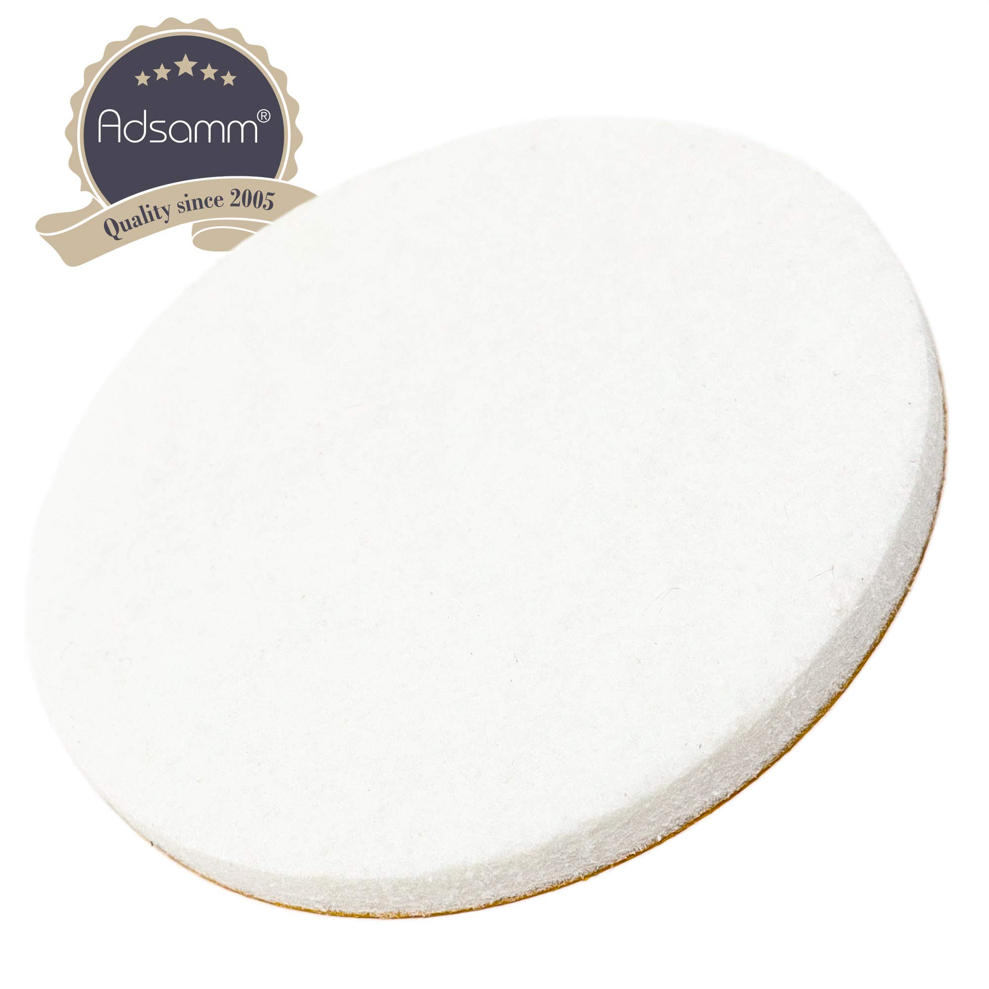 Adsamm® / 100 x Deslizadores de Fieltro autoadhesivos/Blanco/ø 60 mm/Redondo/Patines de Fieltro para Muebles de 5,5 mm de Grosor