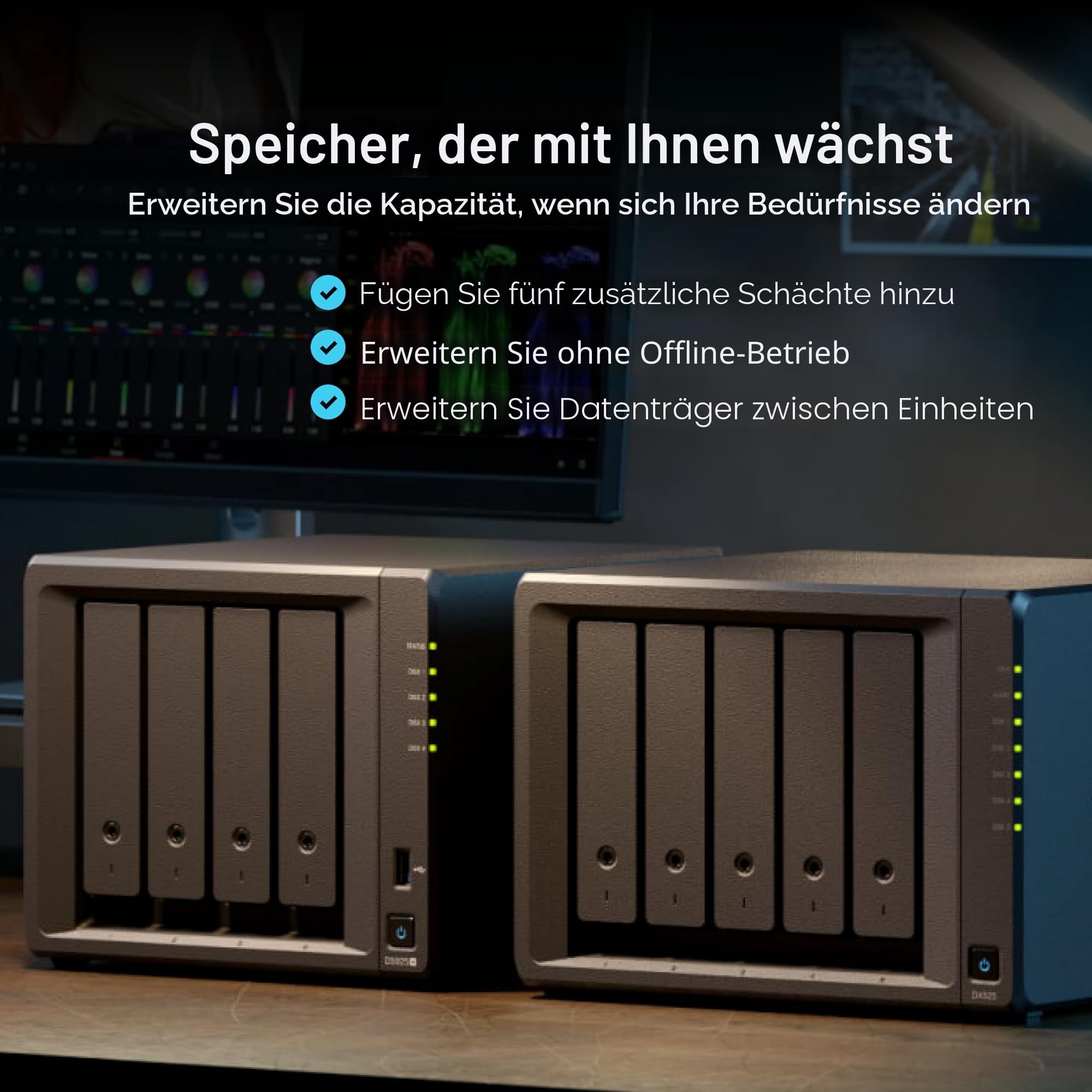 SYNOLOGY NAS DS925+ 4 Einschübe mit erweiterbarer Kapazität (ohne Festplatte)