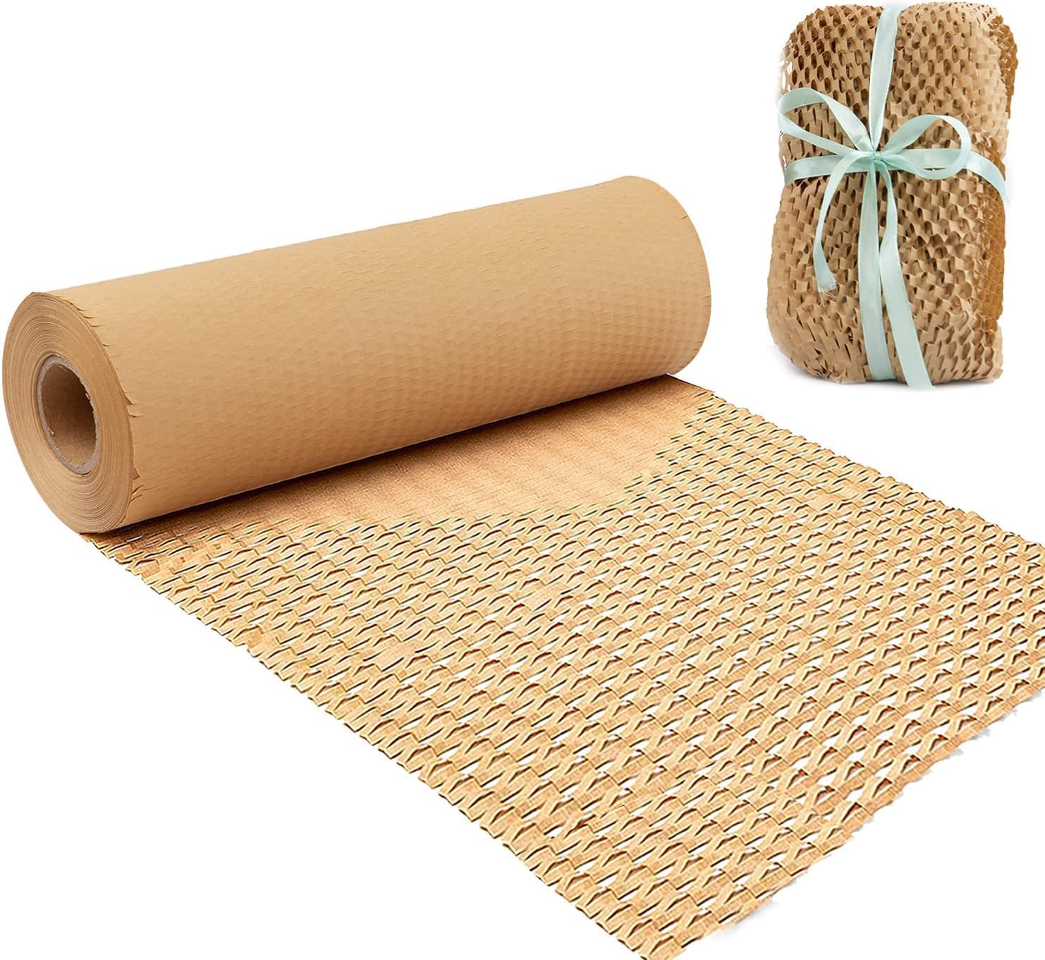 Honeycomb Packing Paper for Dishes Large Wide 20″ X820 Feet Gift Tissue Paper, Bubble Cushioning Wrap Roll Sustainable Packing Materials for Moving, Shipping Paper Wrap for Fragile Items