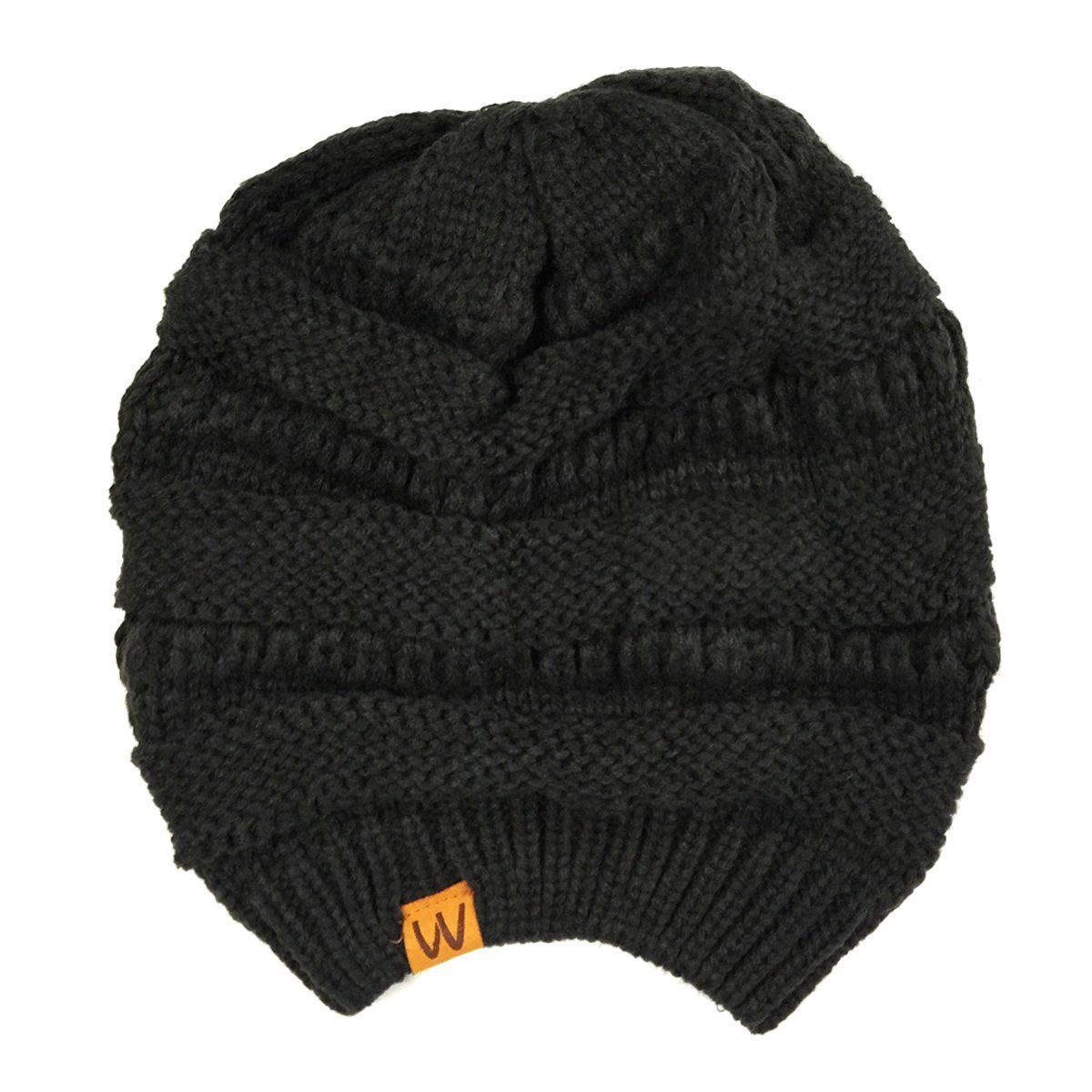 Wrapables - Conjunto de bufanda y gorro de punto para el invierno - negro - talla única