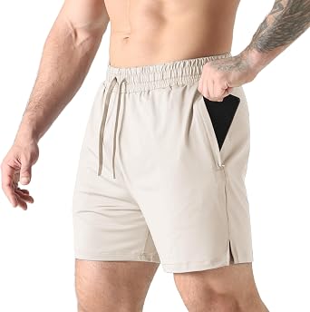 Lightweight Men's Gym Running Shorts with Zip Pocket