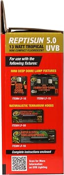 Zoo Med ReptiSun 5.0 Mini Compact Fluorescent Lamp 13 Watts