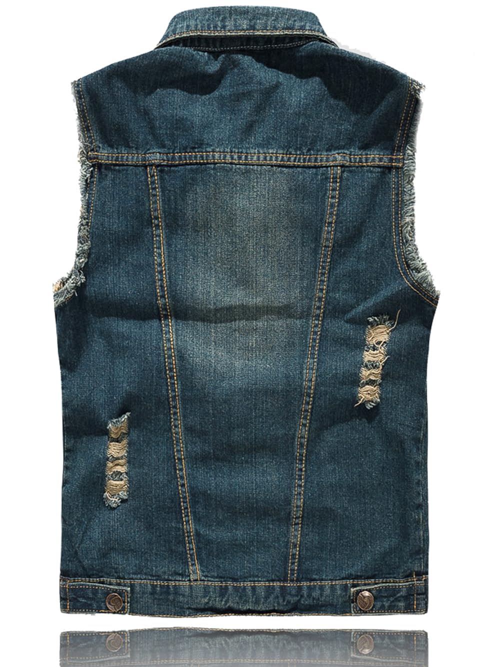 Chaleco de tela vaquera sin mangas para hombre con solapa