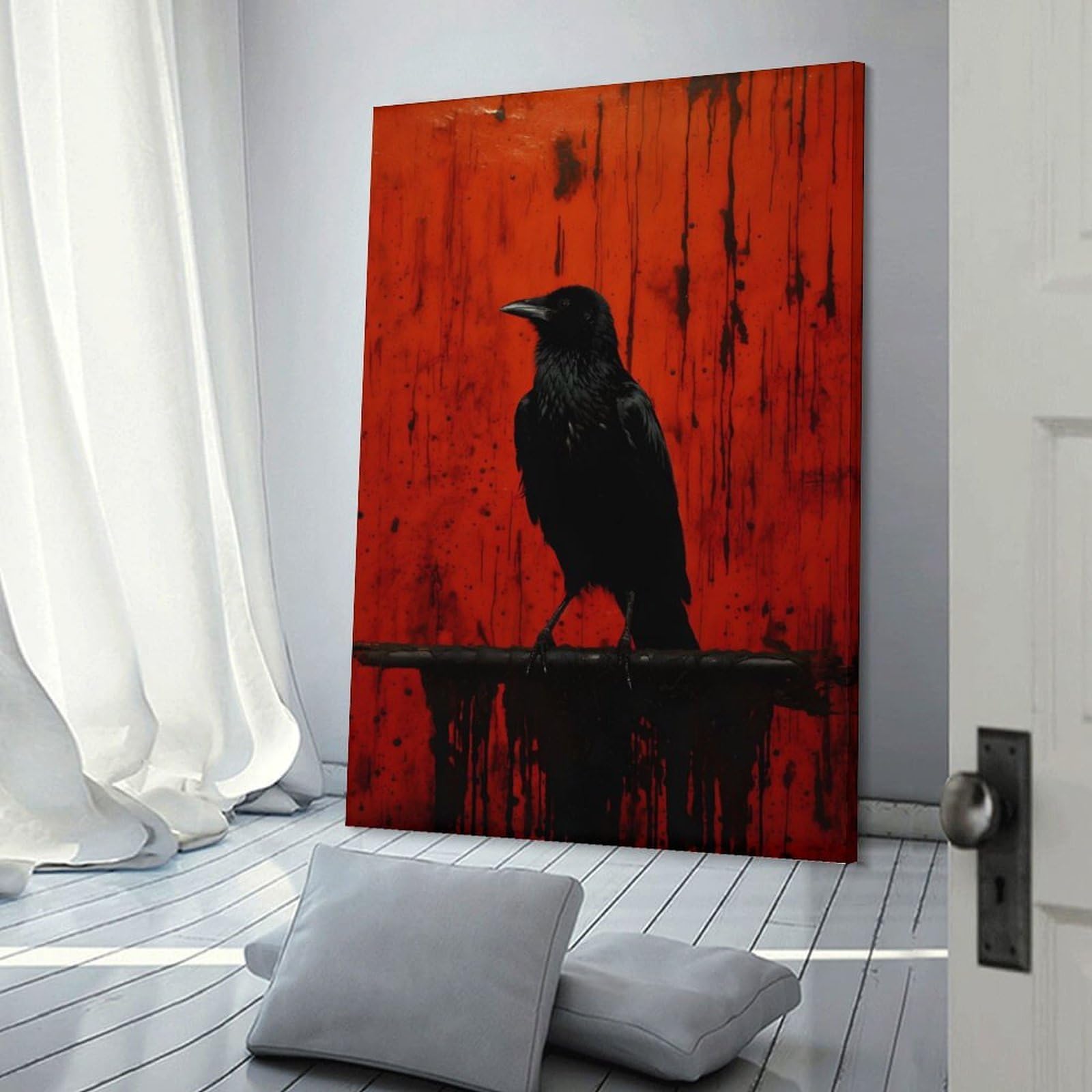 Junmoney Crows Wall Art Prints Home Decor Wall Art 20x30inch(50x75cm), for Gallery Wall Layouts in Home Or Office, A Versatile Canvas Print for Layering