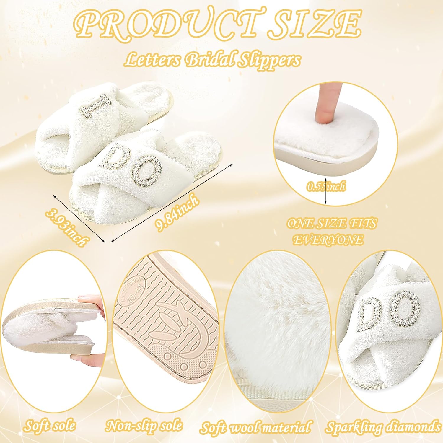 Bride to Be Gifts, Bridal Shower Gifts, Wedding Gift, Bride Tote Bag Makeup Bag Robe Slippers Hair Clip I Do Slippers Wedding Robe Cosmetic Bag - Image 4